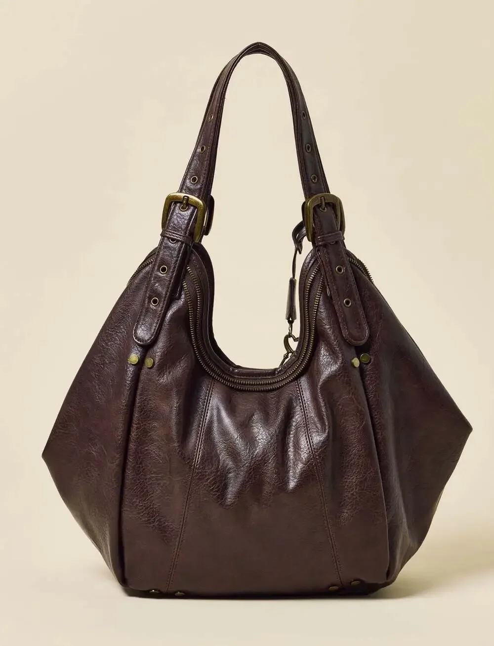BDG Cici Faux Leather Slouchy Tote Bag in Brown NWT
